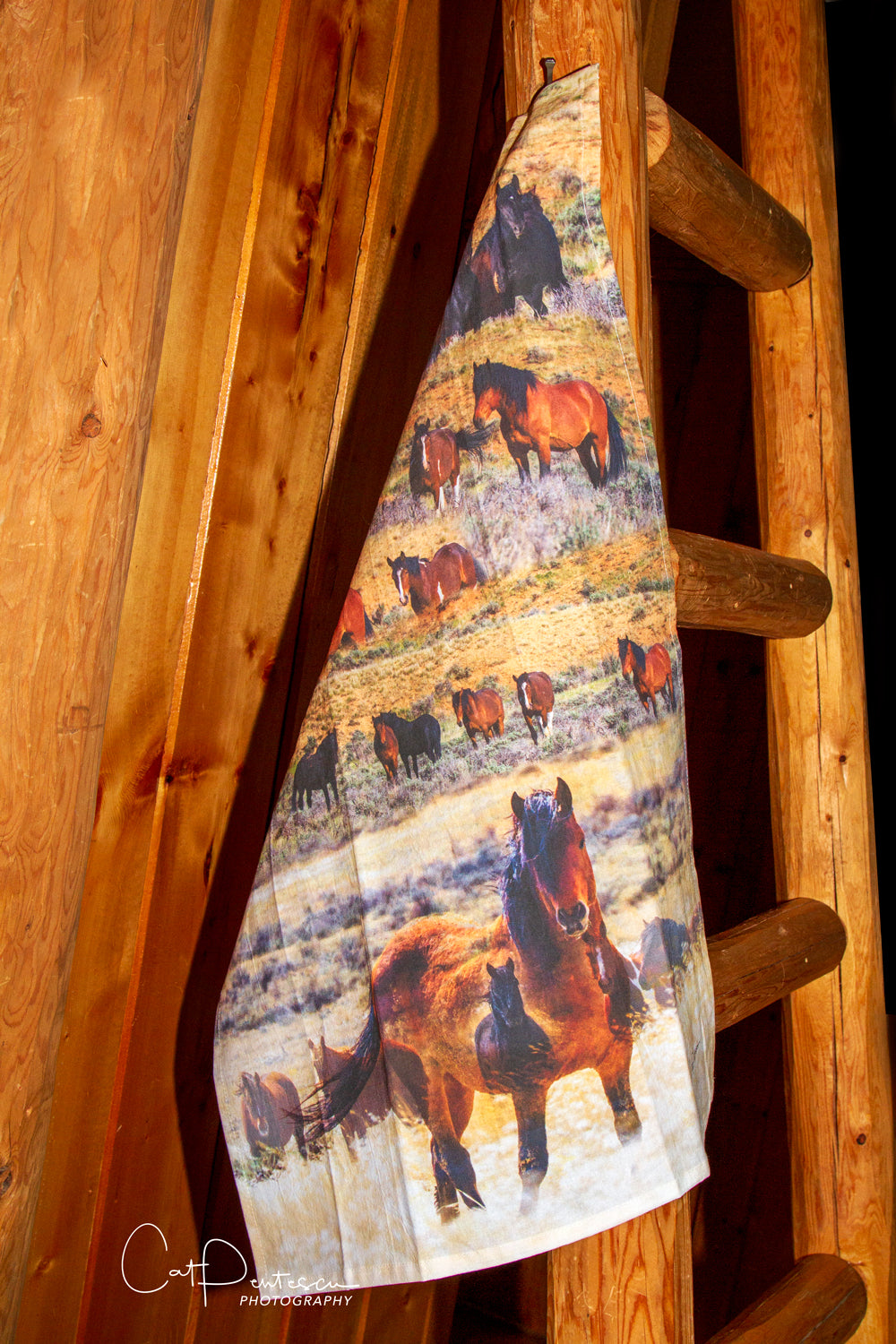 NEW! WILD HORSE MONTAGE FLOUR SACK TOWEL