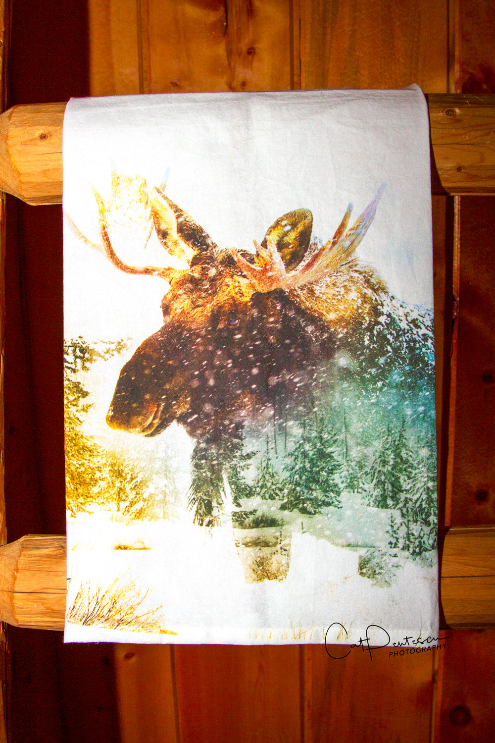 WINTER WALK MOOSE FLOUR SACK TOWEL