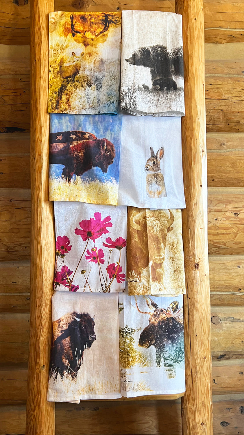 SNOW BUNNY FLOUR SACK TOWEL