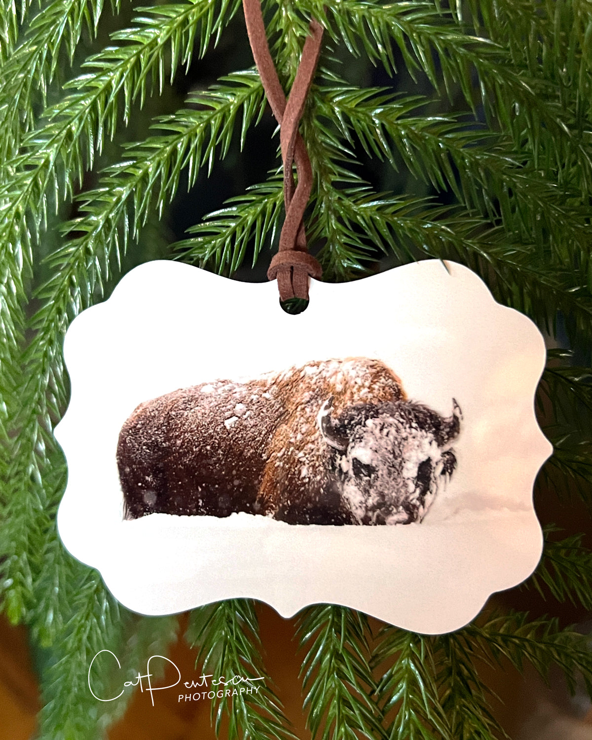 Ornament - SNOWY BUFFALO - Metal
