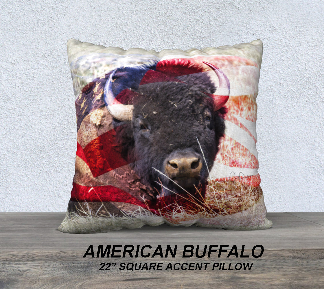 AMERICAN BUFFALO ACCENT PILLOW COVER