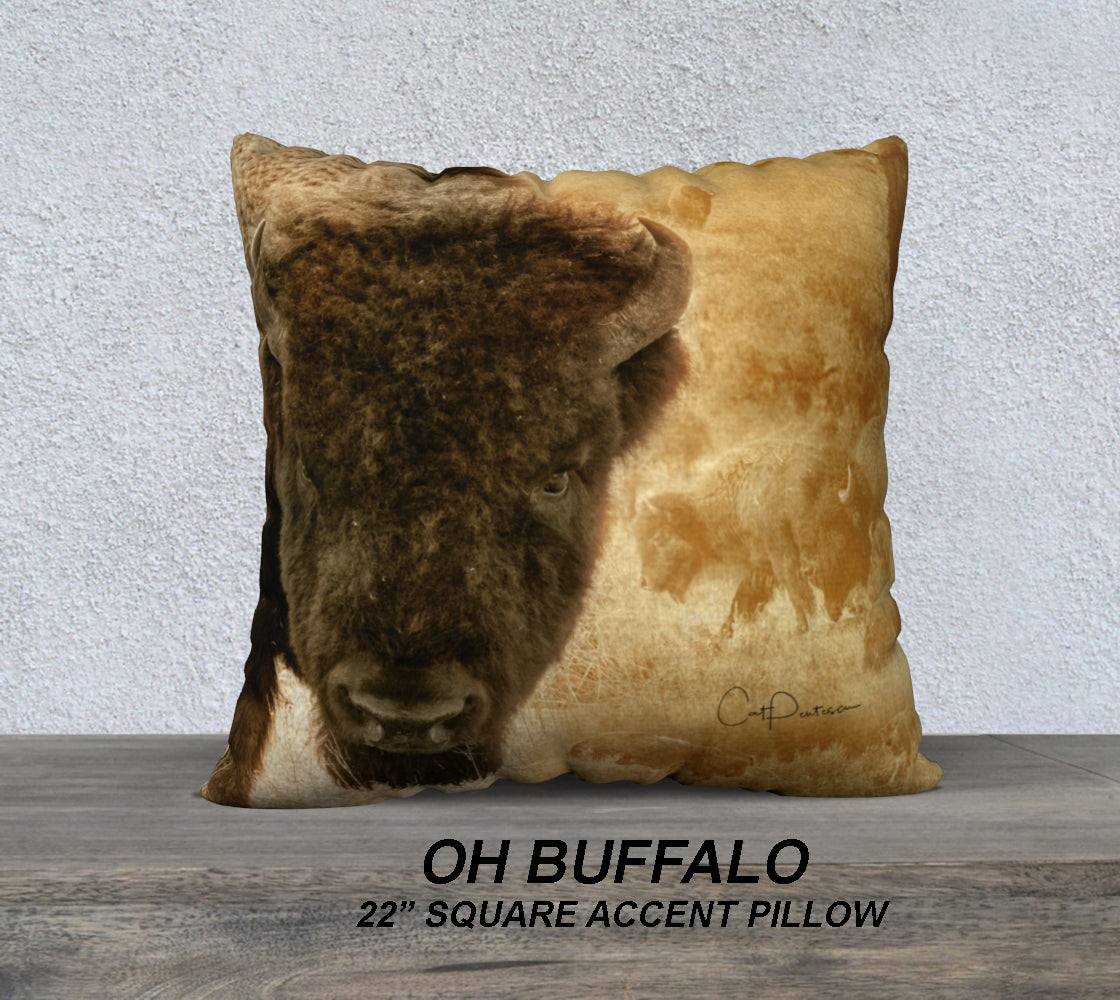 OH BUFFALO ACCENT PILLOW COVER
