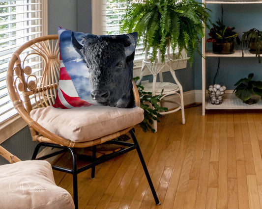POWERED BY FREEDOM ACCENT PILLOW COVER