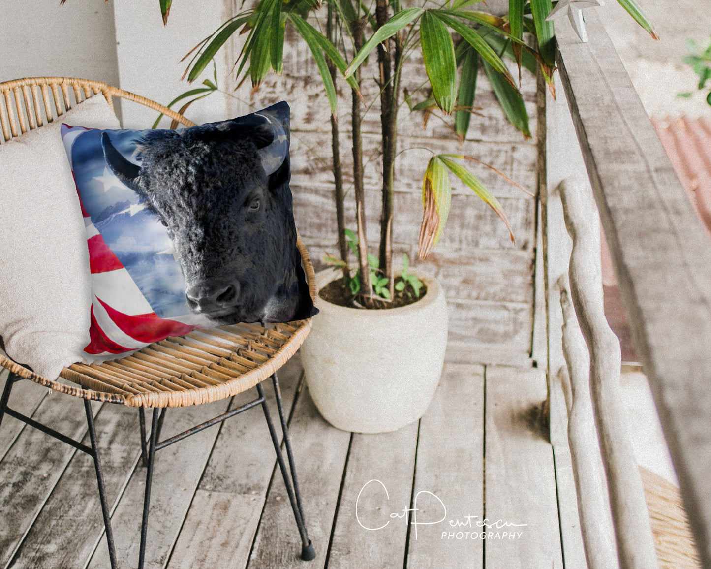 POWERED BY FREEDOM ACCENT PILLOW COVER