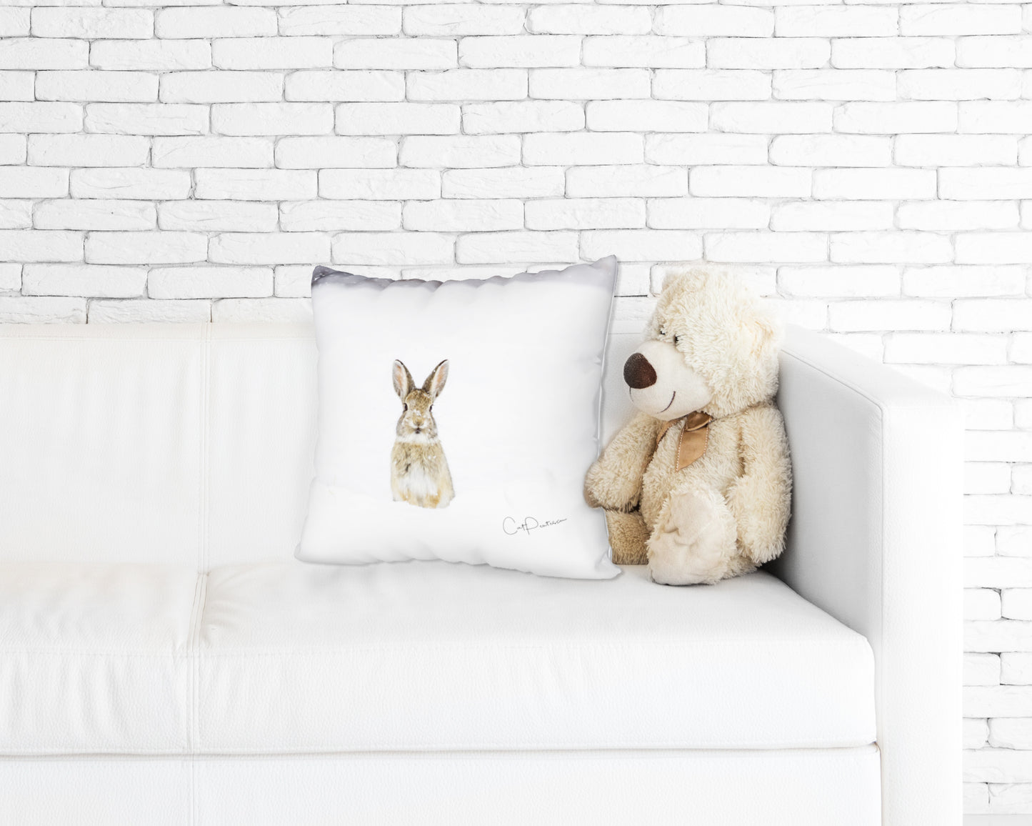 SNOW BUNNY ACCENT PILLOW COVER