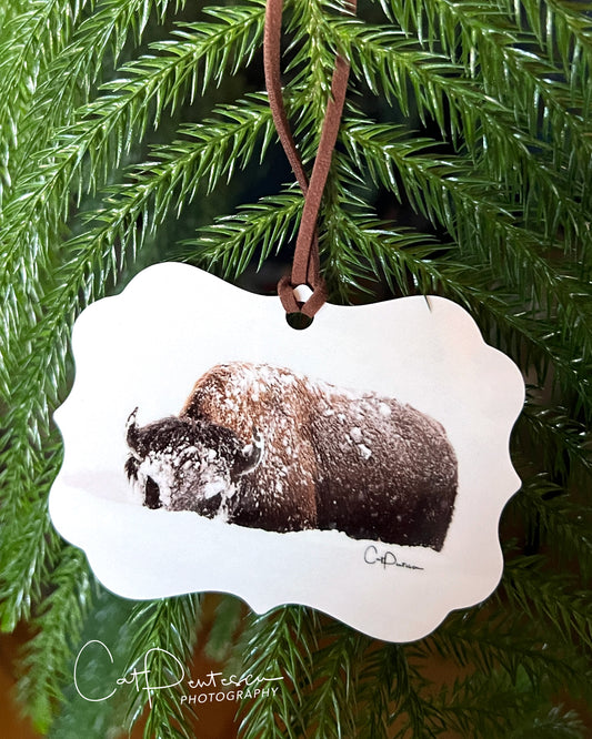 Ornament - SNOWY BUFFALO - Metal