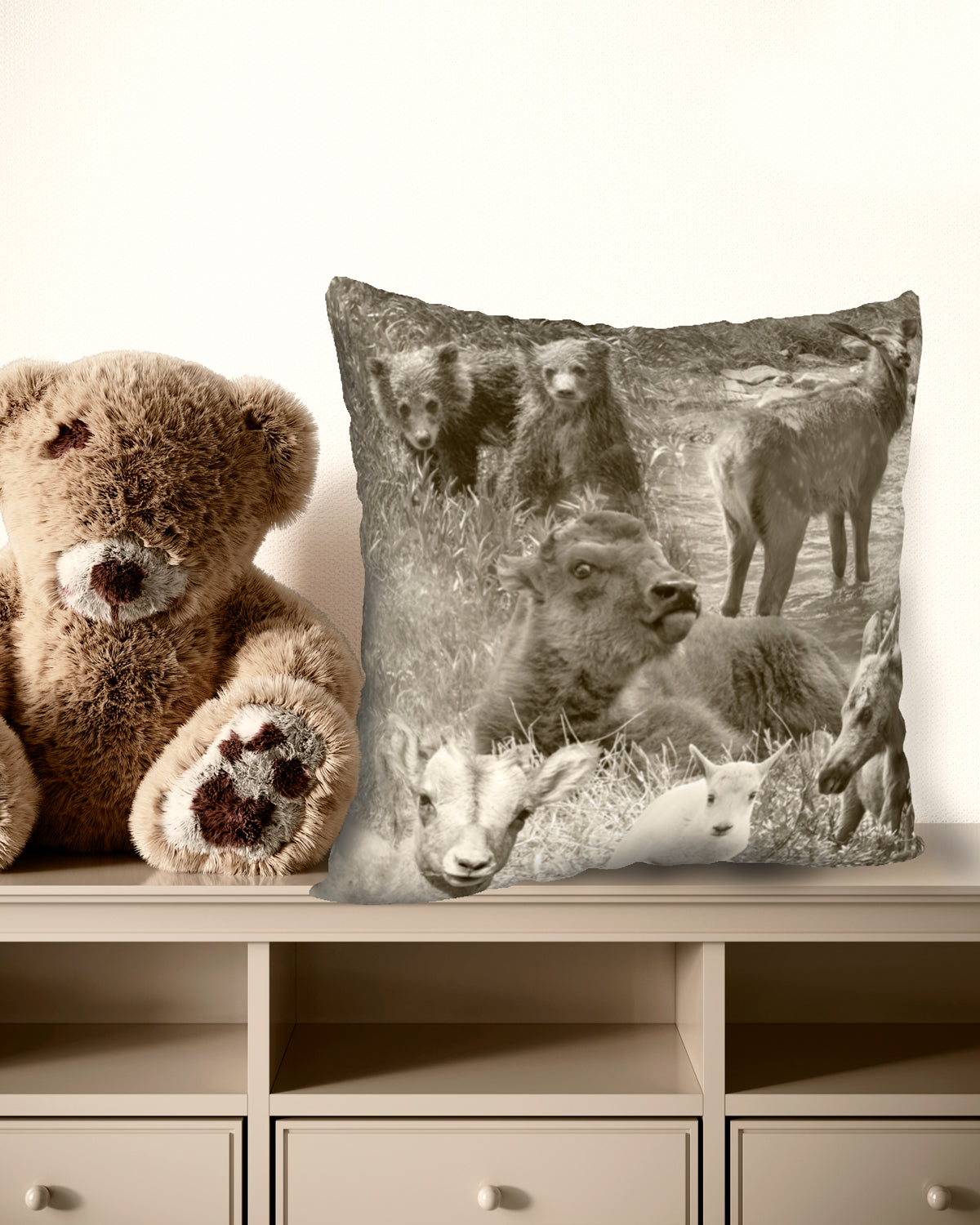 WILD BABIES ACCENT PILLOW COVER