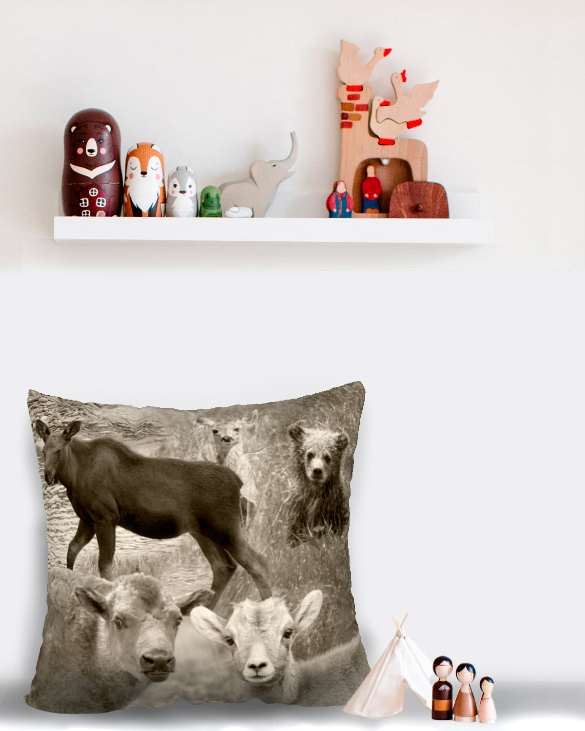 WILD BABIES ACCENT PILLOW COVER