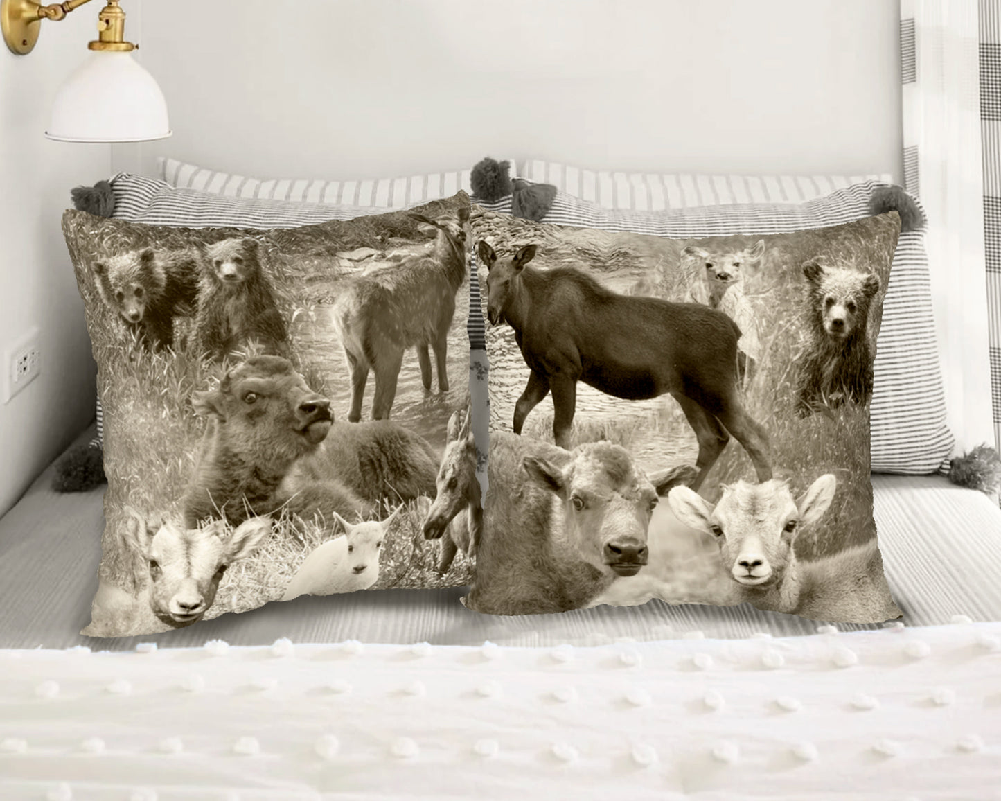 WILD BABIES ACCENT PILLOW COVER