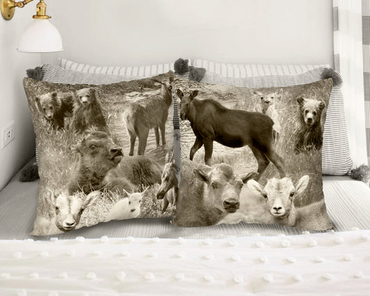 WILD BABIES ACCENT PILLOW COVER