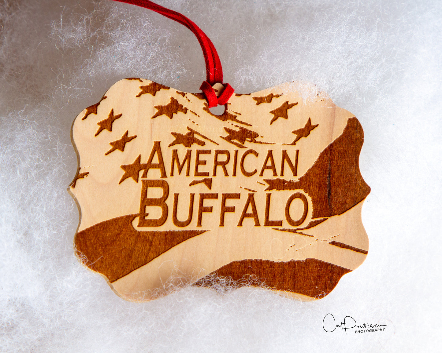 Ornament - AMERICAN  BUFFALO - Wooden