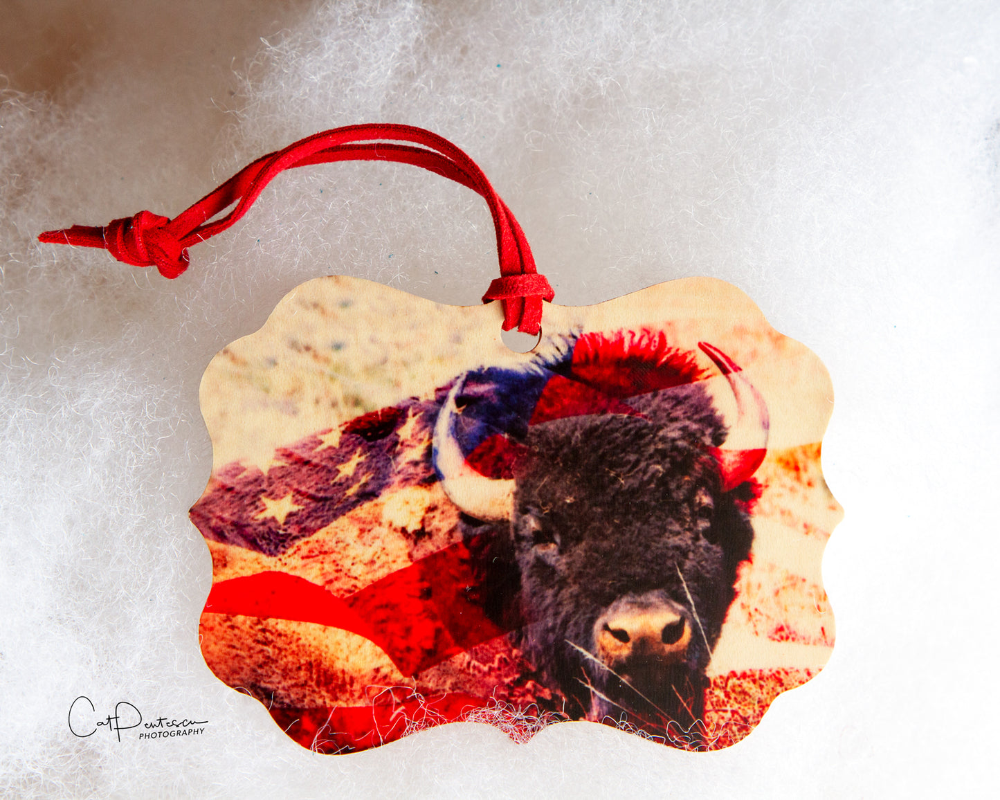 Ornament - AMERICAN  BUFFALO - Wooden