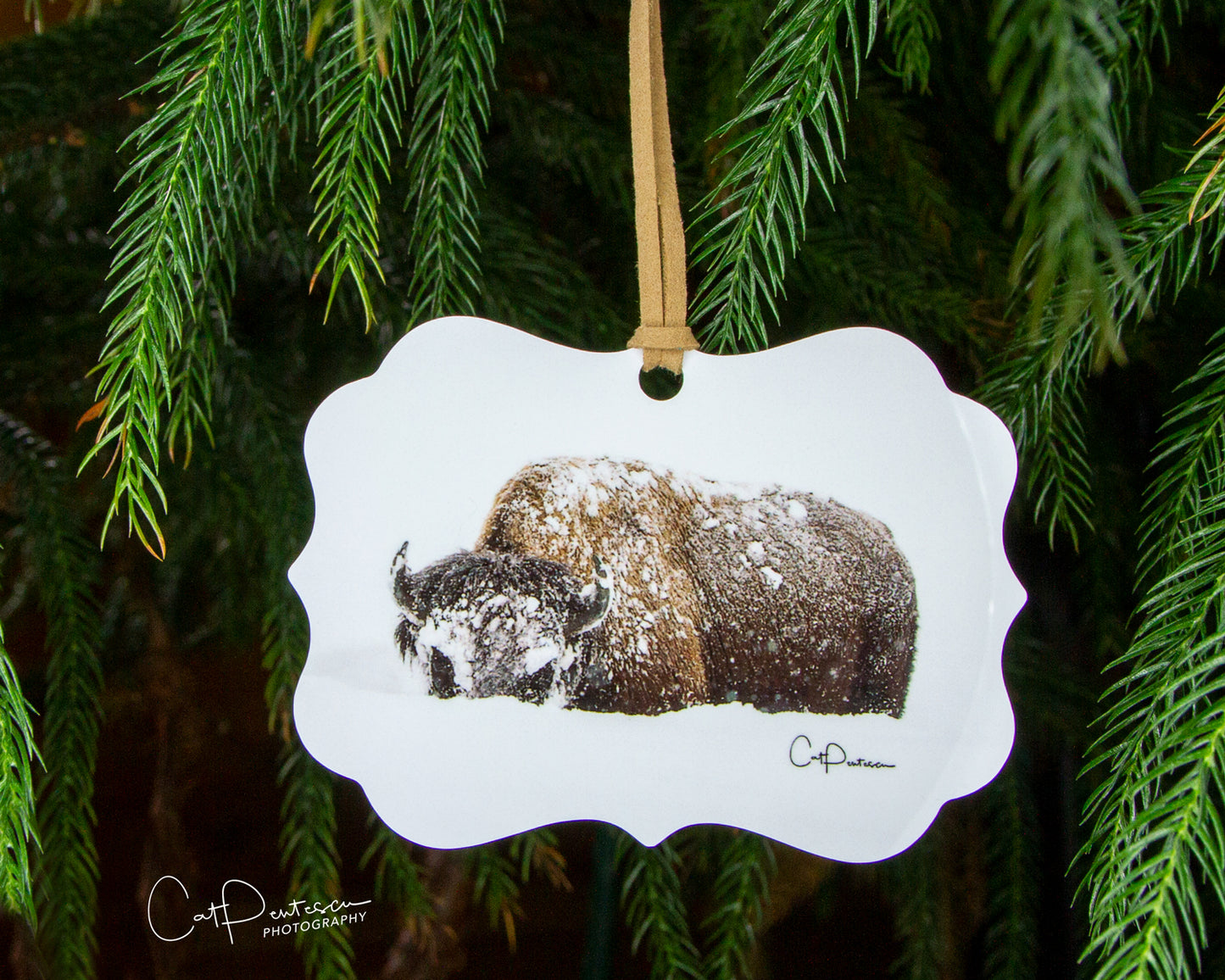 Ornament - WYOMING SNOWY BUFFALO - Metal