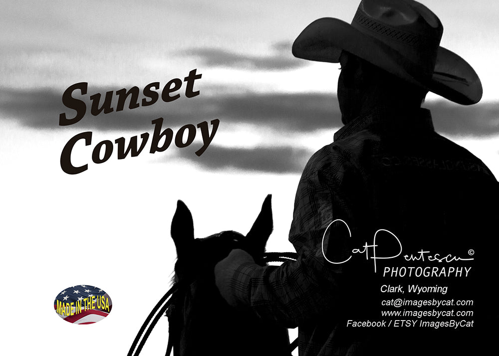 Greeting Card - SUNSET COWBOY